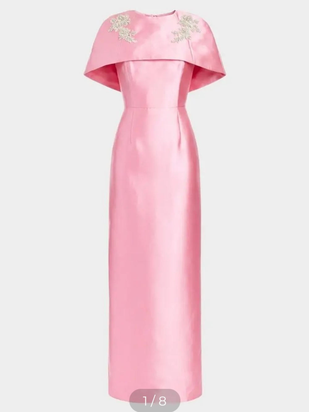 MESTIZA NEW YORK Embellished Cape Column Gown